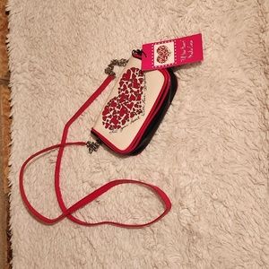 Brighton.  Media case micro purse.  Valentine heart stud. Crossbody NWT